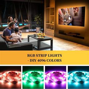 img 1 attached to 📺 BASON LIGHTING TV Backlight: 8.2ft RGB 4096 DIY Colors LED Strip for 32-58 inch TV/Monitor with Remote Control - Ideal Gaming Lights & Ambient Lighting Kit!