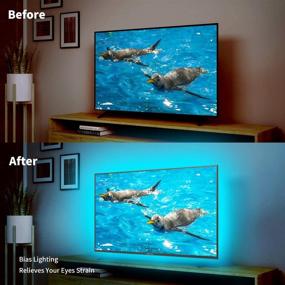 img 2 attached to 📺 BASON LIGHTING TV Backlight: 8.2ft RGB 4096 DIY Colors LED Strip for 32-58 inch TV/Monitor with Remote Control - Ideal Gaming Lights & Ambient Lighting Kit!
