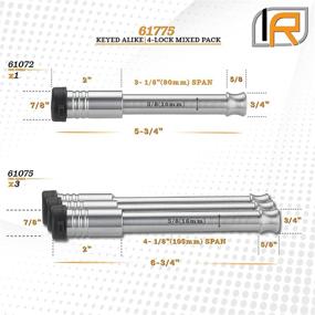 img 2 attached to 💼 Безграничное правило безопасности 61775, 4 шт набор смешанных антивандальных замков для прицепного устройства из нержавеющей стали - с одинаковыми ключами (совместим с прицепными устройствами B&W: 2" и 2-1/2", Curt Mfg. - наибольший канал для крепления: 2-1/2", 20 000 фунтов).