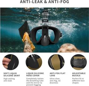 img 1 attached to Unigear Snorkel Mask - Foldable Anti-Fog Snorkeling Set with Dry Top System, Camera Mount - Ideal for Free Diving, Swimming, Men, Women, Kids