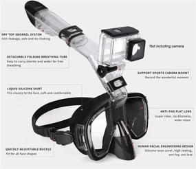 img 3 attached to Unigear Snorkel Mask - Foldable Anti-Fog Snorkeling Set with Dry Top System, Camera Mount - Ideal for Free Diving, Swimming, Men, Women, Kids