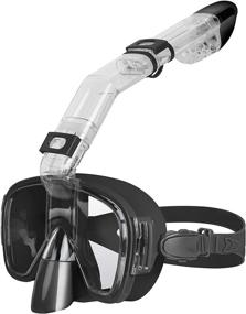 img 4 attached to Unigear Snorkel Mask - Foldable Anti-Fog Snorkeling Set with Dry Top System, Camera Mount - Ideal for Free Diving, Swimming, Men, Women, Kids