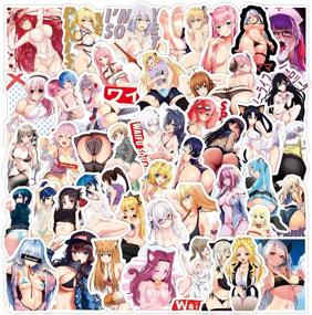 img 4 attached to 🔞 Ahegao Sexy Anime Girls Stickers - Waterproof Vinyl Decals for Adults: Water Bottles, Laptop, Skateboard, Computer