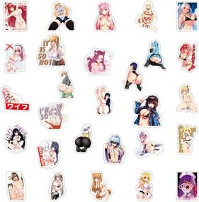 img 1 attached to 🔞 Ahegao Sexy Anime Girls Stickers - Waterproof Vinyl Decals for Adults: Water Bottles, Laptop, Skateboard, Computer