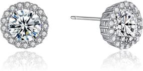 img 2 attached to 💎 Sophisticated Round Cut Sterling Silver Halo Collection: An Exquisite Showcase of Timeless Elegance