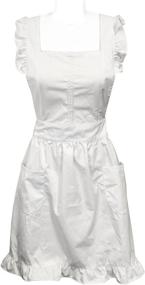 img 3 attached to 👩 allydrew Retro White Maid Apron: Perfect Cosplay & Kitchen Essential!
