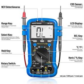 img 2 attached to 🔧 High Precision 6000 Counts TRMS Multimeter AP-39C: Auto Ranging AC DC Voltage, Current, Resistance, Capacitance Tester with Temperature Measurement, Battery Test and Auto Backlit LED Display