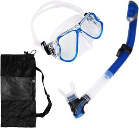 img 4 attached to Premium Snorkeling Package Set: Anti-Fog Dry Snorkel, Anti-Leak Gear, Panoramic 🤿 View Mask, Adjustable Strap - Perfect Snorkel Gear for Adults & Kids!