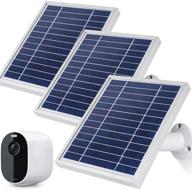 itodos solar panel works with arlo essential spotlight camera, 11.8ft outdoor power charging cable and adjustable mount - pack of 3, silver logo