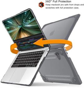 img 2 attached to 🖥️ May Chen MacBook Air 13 Inch Case 2020 2019 2018 - Heavy Duty Cover with Kickstand for Mac Book 13 Inch Retina Display, Touch ID - Black