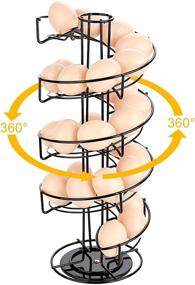 img 2 attached to 🥚 Black Metal Egg Skelter Dispenser Rack with Spiral Design - Storage and Display Rack for Toplife