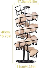 img 3 attached to 🥚 Black Metal Egg Skelter Dispenser Rack with Spiral Design - Storage and Display Rack for Toplife