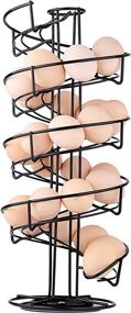 img 4 attached to 🥚 Black Metal Egg Skelter Dispenser Rack with Spiral Design - Storage and Display Rack for Toplife