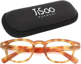 img 4 attached to 🕶️ Trendy JiSoo Blue Light Glasses for Gaming & Fashion - Demi Red Frame with Spring Hinge