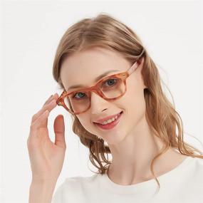 img 3 attached to 🕶️ Trendy JiSoo Blue Light Glasses for Gaming & Fashion - Demi Red Frame with Spring Hinge