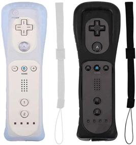 img 4 attached to ZOTAIN 2 Packs Wii Remote Controller: Compatible with Nintendo Wii & Wii U, Silicone Case, Wrist Strap - Black/White