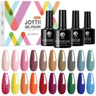 🏻 joytii gel nail polish set: 24pcs kit for stunning fall manicure and pedicure. includes no wipe glossy/matte top coat, base coat + uv/led soak off gel nail polish - diy salon quality logo