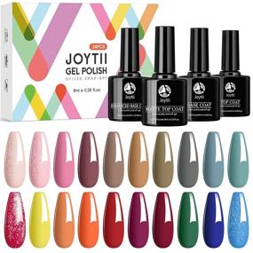 img 4 attached to 🏻 Joytii Gel Nail Polish Set: 24Pcs Kit for Stunning Fall Manicure and Pedicure. Includes No Wipe Glossy/Matte Top Coat, Base Coat + UV/LED Soak Off Gel Nail Polish - DIY Salon Quality