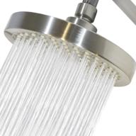🚿 upgrade your shower experience with high pressure shower head - 2.5 gpm - rain shower head with removable restrictor - easy tool free installation - includes teflon tape (brushed nickel) logo