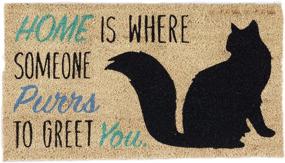 img 4 attached to 🐱 Naturally Coir Home Cat Pet Print Doormat - 18x30 Inches