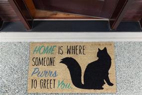 img 2 attached to 🐱 Naturally Coir Home Cat Pet Print Doormat - 18x30 Inches