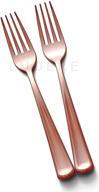 🍴 120 piece extra heavy duty rose gold plastic forks with shiny finish - ludere elegant disposable silverware forks logo