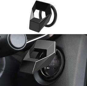 img 4 attached to Enhance Your Car's Control with Ramecar Universal Engine Start/Stop Push Button Cover for Honda Civic Accord CRV XRV Dodge Challenger Charger Toyota CHR – Black Aluminum Alloy Trim