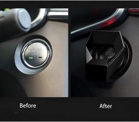 img 1 attached to Enhance Your Car's Control with Ramecar Universal Engine Start/Stop Push Button Cover for Honda Civic Accord CRV XRV Dodge Challenger Charger Toyota CHR – Black Aluminum Alloy Trim