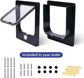 img 1 attached to 🚪 Enhanced EGETOTA Medium Cat Door Flap (6.18" x 6.30" Inner Size) - Quick Magnetic Positioning, 4 Way Locking for Interior/Exterior Doors, Ideal for Cats, Dogs, Kittens, and Small Pets