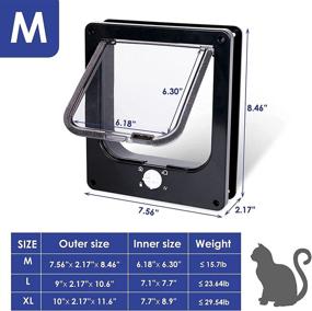 img 2 attached to 🚪 Enhanced EGETOTA Medium Cat Door Flap (6.18" x 6.30" Inner Size) - Quick Magnetic Positioning, 4 Way Locking for Interior/Exterior Doors, Ideal for Cats, Dogs, Kittens, and Small Pets