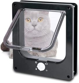 img 4 attached to 🚪 Enhanced EGETOTA Medium Cat Door Flap (6.18" x 6.30" Inner Size) - Quick Magnetic Positioning, 4 Way Locking for Interior/Exterior Doors, Ideal for Cats, Dogs, Kittens, and Small Pets