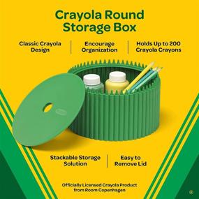 img 2 attached to 🖍 Crayola Round Storage Box - Mountain Meadow: Ideal Art Supply Organizer for Kids 3+ Years