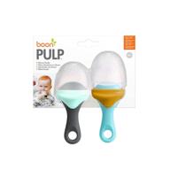 🍼 откройте boon pulp силиконовый кормушка: идеальное сочетание для зубной рези у ребенка (набор из 2 штук) в синем/мятномцвете логотип