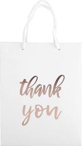 img 2 attached to 🎁 Premium 12 Pack Thank You Gift Bags – Elegant Rose Gold Embossed Paper Favor Bags for Birthday & Wedding Parties – 4"x 7"x 9" Inches – White