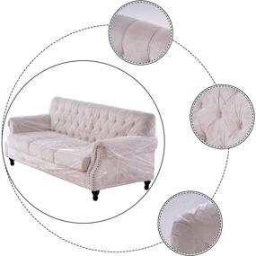 img 2 attached to 🛋️ Swanna Plastic Thicker Clear Heavy-Duty Waterproof Sofa/Couch Cover for Pet Protection, Storage, and Moving - Vinyl Slipover Furniture Shield (Sofa-1 Pack)