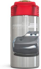 img 1 attached to 🚗 Zak Designs Disney Cars 3 Stainless Steel Water Bottle - Convenient One-Hand Operation and Kid-Friendly Features - BPA-Free (15.5 oz, 18/8)