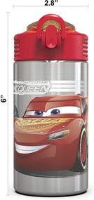 img 2 attached to 🚗 Zak Designs Disney Cars 3 Stainless Steel Water Bottle - Convenient One-Hand Operation and Kid-Friendly Features - BPA-Free (15.5 oz, 18/8)