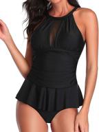 👙 yonique women's flounce tankini swimsuit with boyshorts ruffle - 2 piece bathing suit logo