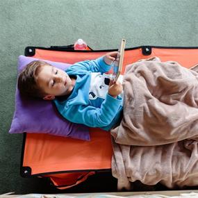 img 1 attached to 🛏️ Joovy Foocot: The Ultimate Portable Toddler Bed for Traveling - Vibrant Orange Design