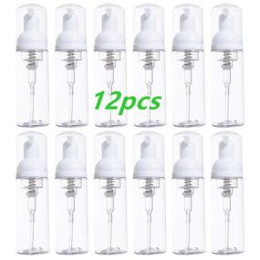 img 4 attached to 🧴 DZTIAN 12 Pack of 2 Oz 60mL Empty Mini Foaming Soap Bottles - Plastic Foam Dispenser Bottles for Travel, Cleaning, and Cosmetics Packaging - BPA Free