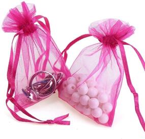 img 3 attached to Axgo 100 Packs Organza 4x6 Drawstring Wedding Bags: Jewelry Gift Pouch, 4 x 6 Inch, Random Color-Assorted