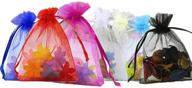 axgo 100 packs organza 4x6 drawstring wedding bags: jewelry gift pouch, 4 x 6 inch, random color-assorted logo