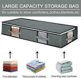 img 1 attached to NUZYZ Large Underbed Storage Bags Organizer with Sturdy Zippers and Reinforced Handles - Store Blankets, Bedding, and Clothes - 4Pcs Light Gray Big