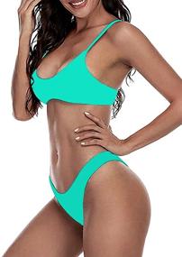 img 2 attached to 👙 Two Piece Womens Thong Bikini Swimsuit - Scoop Neck, Padded, Push up, Brazilian Bikini Set