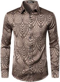 img 4 attached to ZEROYAA Hipster Jacquard ZLCL32 Burgundy X-Large Men's Shirt