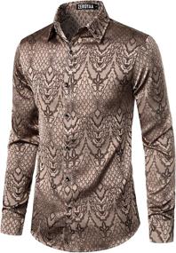 img 3 attached to ZEROYAA Hipster Jacquard ZLCL32 Burgundy X-Large Men's Shirt