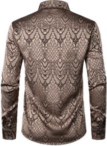 img 2 attached to ZEROYAA Hipster Jacquard ZLCL32 Burgundy X-Large Men's Shirt