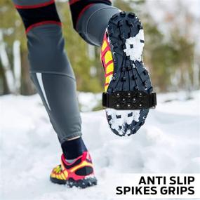 img 2 attached to ❄️ Valuemazing Arctic Champion Ice Grips Pair - Ultimate Ice & Snow Traction Cleats for Anti-Slip Soles - Fits Sizes 8.5-10.5 - Elastic, Tough Silicone with Rugged Steel - Black (Large)