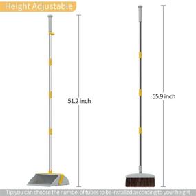 img 2 attached to 🧹 Adjustable 55” Long Handle Broom and Dustpan Set: Ideal for Efficient Cleaning in Home, Kitchen, Office, Lobby, and More!