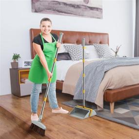 img 3 attached to 🧹 Adjustable 55” Long Handle Broom and Dustpan Set: Ideal for Efficient Cleaning in Home, Kitchen, Office, Lobby, and More!